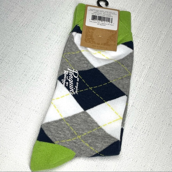 Original Penguin Men’s Dress Casual Argyle Crew Socks Combed Cotton New NWT - Picture 6 of 11